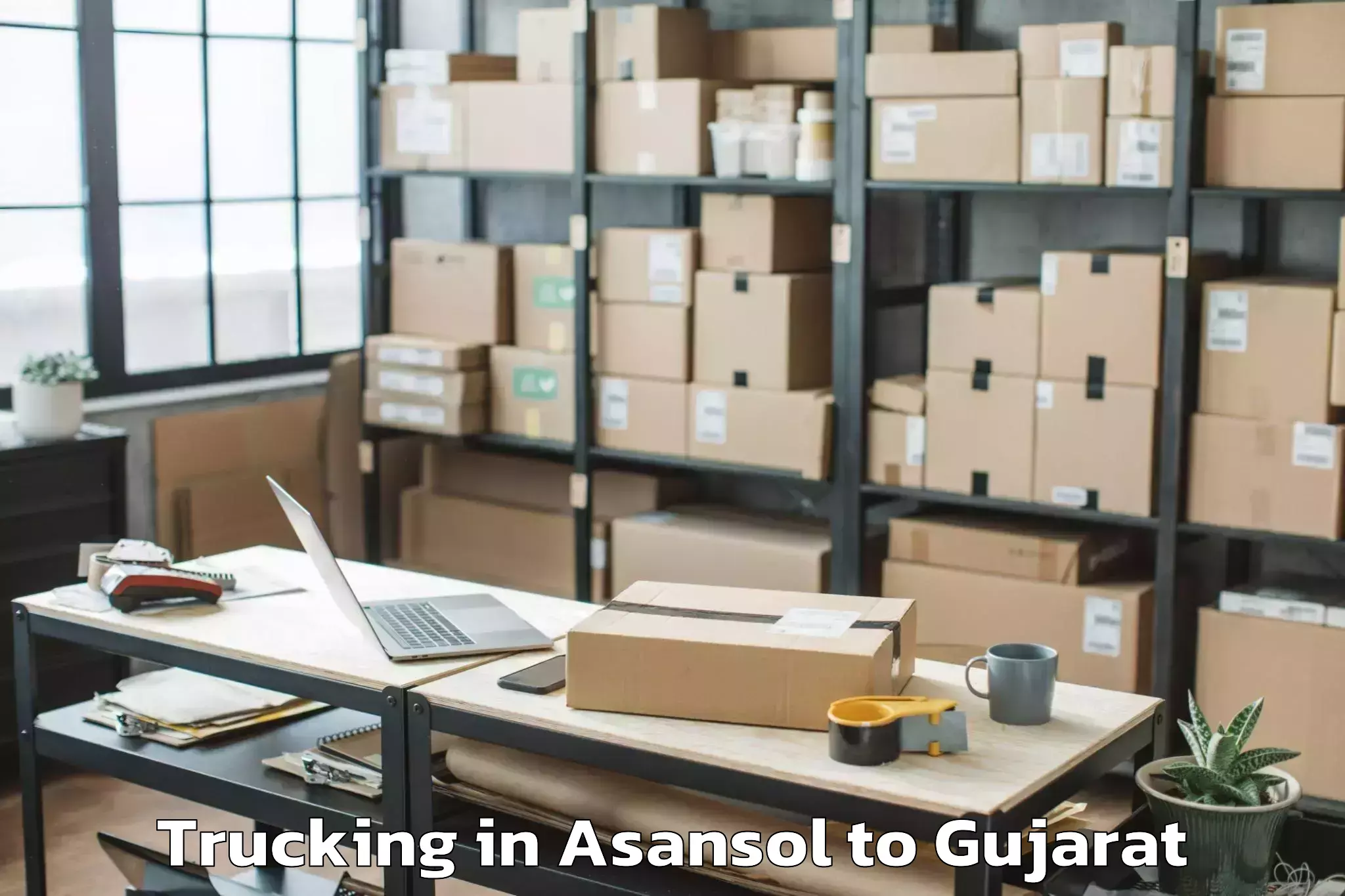 Reliable Asansol to Sabarmati University Ahmedabad Trucking